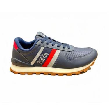 Imagem de Tenis masculino polo go go379 jogger couro academia corrida caminhada 