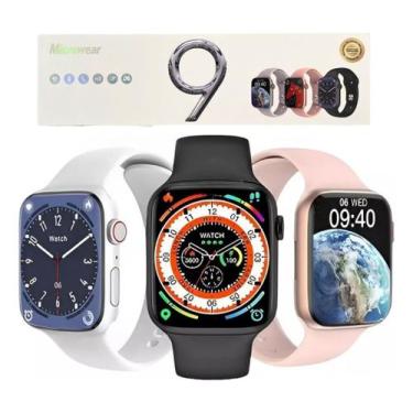 Imagem de Relogio Smartwatc Inteligente W29 Max Rosa Para iPhone 8 X 11 12 13 14