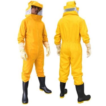 Imagem de Macacão Apicultor Antiferroada Roupa De Proteção Com Luva Látex - Celi