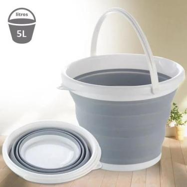 Imagem de Balde de Silicone Dobrável 5L Retrátil Flexível - Nova Seculo