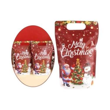 Imagem de Sacolas De Doces De Natal, Decorações De Casa Com Papai Noel E Boneco 