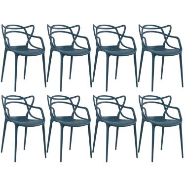 Imagem de Kit - 8 x cadeiras Masters Allegra Azul-petróleo