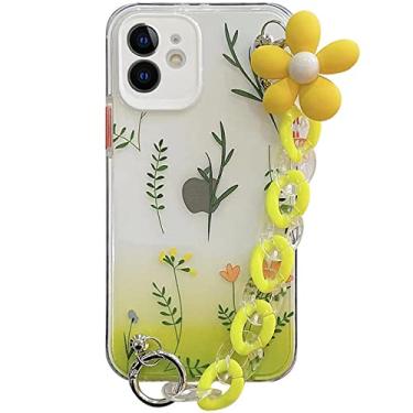 Imagem de Capa de telefone com pulseira de flor bonito para iPhone 12 13 11 Pro Max 7 8 Plus X XR XS Max Moda floral portátil corda transparente capa macia, DS175,3, para, iPhone7Plus