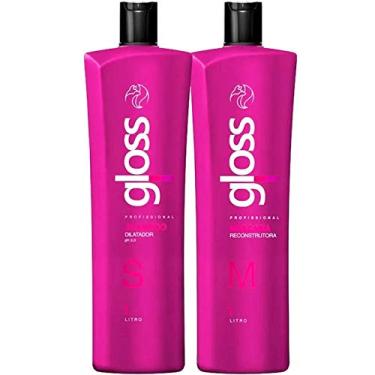 Imagem de Kit Escova Progressiva Gloss - Shampoo Dilatador 1L, Máscara Reconstrutora 1L - Fox Gloss