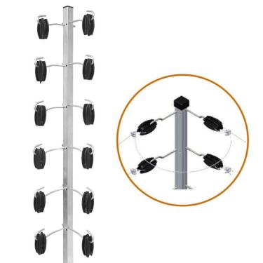 Imagem de Cantoneira Industrial Aluminio 25X25 1MT Com12 Isoladores - Inove Brasil