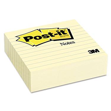 Imagem de 3M Bloco de notas 675YL Post-It forrado, 10 cm x 10 cm, amarelo canário, 300 folhas/bloco, 1/EA