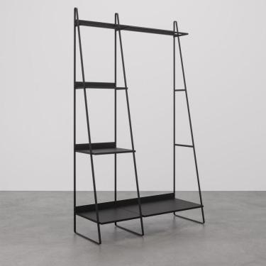 Imagem de Arara de Roupas em Aço Begônia CabeCasa MadeiraMadeira Preto Fosco