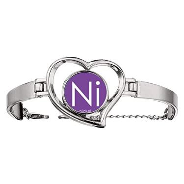 Imagem de Bracelete Chestry Elements período de transição metais níquel Ni pulseira coração joia pulseira, medium, metal