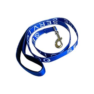 Imagem de (Blue) - Albcorp Service Dog Leash with Padded Neoprene Handle and Reflective Silk-Screen Print, 1.2m Red /Black