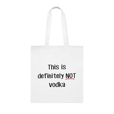 Imagem de Isto é definitivamente não vodka, sacola divertida, bolsa de ombro, bolsas reutilizáveis, cesta de Natal de aniversário, ideia de presente, Branco