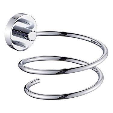 Imagem de Kiboule Suporte de secador de cabelo montado na parede Secador de Cabelo Pendurado Rack de Aço Inoxidável Cromado Polido Secador de Cabelo Organizador para Banheiro Barbearia Banheiro