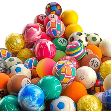 Imagem de Bolas saltitantes em massa – Pacote com 250 (1 polegada/27 mm) Bola de salto alto sortidas, bolas de borracha coloridas e pequenas para jogos infantis, brindes de festa e máquinas de venda automática
