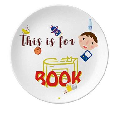 Imagem de Teachers Book Knowledge Learning Course Prato de Porcelana Prato Redondo Menino Homem