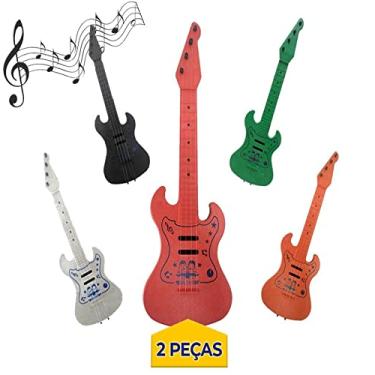 Imagem de 2 Guitarra Guitarrinha Brinquedo Infantil Musica Instrumento