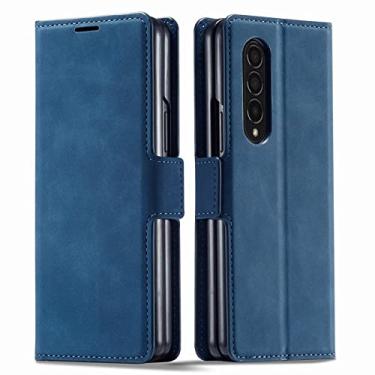 Imagem de Para Samsung Galaxy Z Fold 3 Para Galaxy Z Fold 4 Fold3 Estojo com bolso para cartão dobrável Flip Cover Carteira Estojo de couro, Estojo verde, para Samsung Z Fold 3