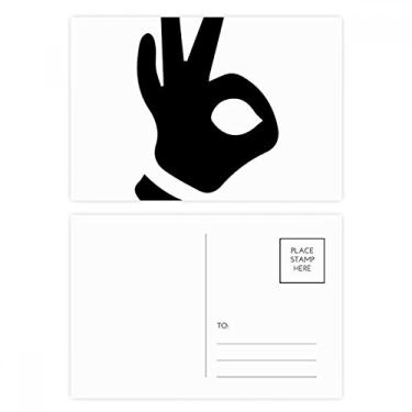 Imagem de OK Gesture Outline Pattern Postal Set Birthday Mailing Cartão de felicitações