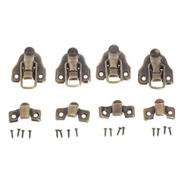 Imagem de 4 pcs 41x 59mm ferro toggle trinco pequeno caixa de madeira hasp trinco caixa de jóias cadeado caixa de presente antique gaveta de latão fivela YYDFPIIA
