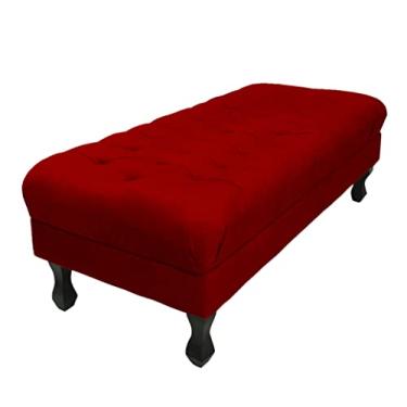Imagem de Puff Decorativo Retrô Luis Xv Captonê 1 Metro Suede Vermelho- LM DECOR