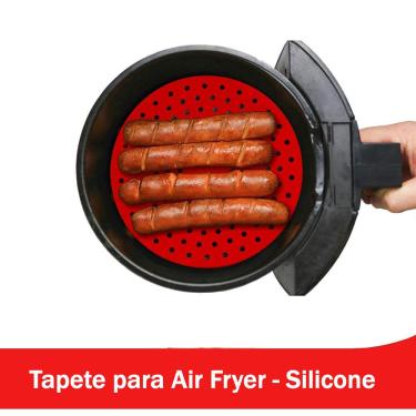 Imagem de Tapete para Fritadeira Eletrica Redondo 22cm - Forro Air Fryer - Ar frai - airfryer - Silicone reutilizável - PANAMI