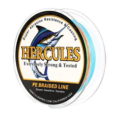 Imagem de Hercules linha de pesca trançada super fundida 8 fios de 10 lb a 300 lb teste para água salgada, 109/328/547/1094 jardas (100 m/300 m/500 m/1000 m), diamante.#0,12 mm-1,2 mm, desempenho de alto nível, cores variadas, Multicor, 20LB-0.20MM-328YDS(300M)-8 STRANDS