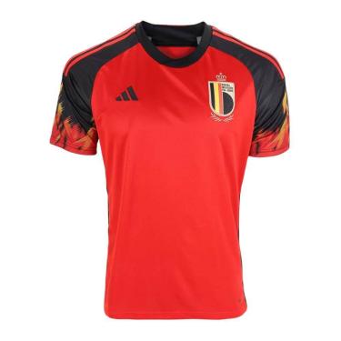 Imagem de Camiseta Adidas Bélgica 2022 Masculino - Vermelho e Preto