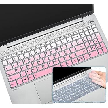 Imagem de [2 peças] Capa de teclado para Lenovo ideaPad Flex 5 15IIL05, ideaPad 3 15ITL6/17ITL6, Lenovo Yoga 7i 15, Yoga Slim 7 15, Lenovo ThinkBook 15 G2 G3 15P, ideaPad Slim 7 15 39.6 cm Skin - Rosa gradual +