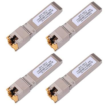Imagem de Transceptor de cobre 4PAKC 10G SFP RJ45, módulo de cobre 10G T 10GBase-T SFP CAT.6a/7 até 30 metros compatível com Cisco, Ubiquiti, Netgear, D-Link, Supermicro, TP-Link, Broadcom Mikrotik, Unifi