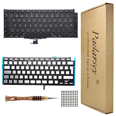 Imagem de Padarsey Teclado Espanhol de Substituição ESPAÑOL Retroiluminado Compatível com MacBook Air 33.0 cm Retina A2179 2020 Layout Espanhol + Parafusos de Teclado + Chave de Fenda