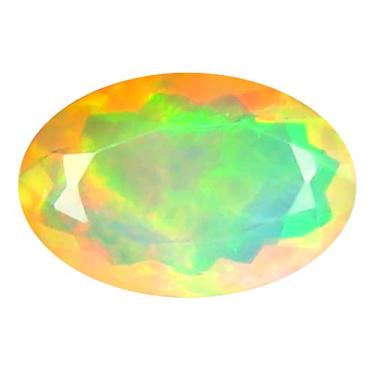 Imagem de 1,65 ct AAA+ Corte oval de qualidade de pedra premium (11 x 7 mm) opala arco-íris não aquecida genuína pedra preciosa solta