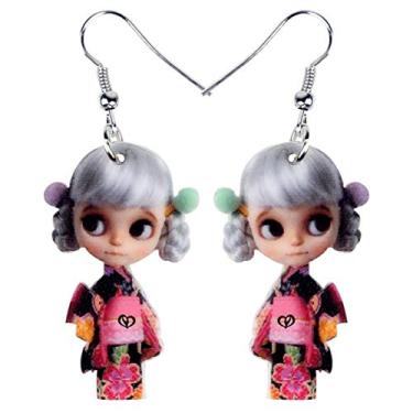 Imagem de Bonsny Brincos de acrílico para meninas, brincos de peixe, joias para mulheres, crianças, adolescentes, Acrílico