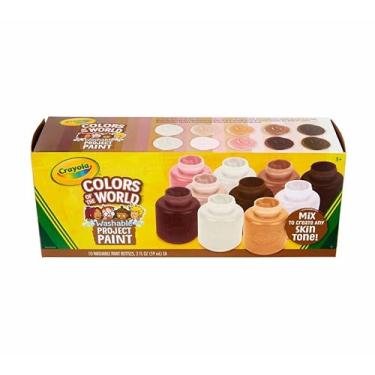 Imagem de CRAYOLA Tinta lavável de 10 quilates, frascos de 59 ml, cores do mundo