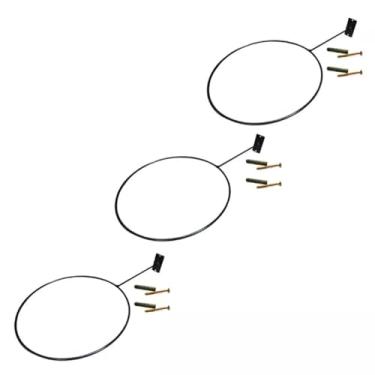 Imagem de Kit 03 Suporte Bola Pilates ou Suiça Preto + Parafuso e Buchas Reforçado