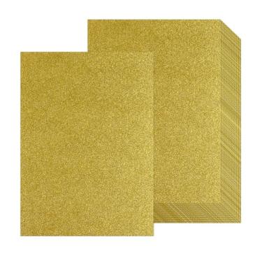 Imagem de 20 folhas de papel cartolina dourada com glitter, papel A4 grosso com glitter para scrapbook, projetos de arte, cartões comemorativos, decoração de festa de aniversário de casamento, 250 g/m²