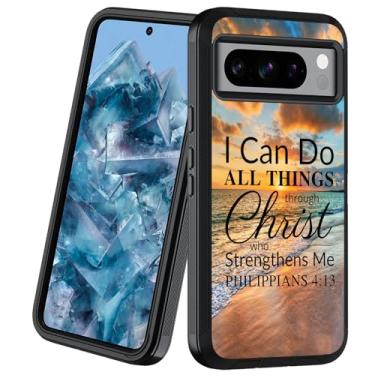 Imagem de BXIKEOPIU Capa de telefone projetada para Google Pixel 8 Pro, capa protetora resistente à prova de choque de 3 camadas à prova de poeira/queda para Google Pixel 8 Pro (6,7 polegadas, 2023), versículo