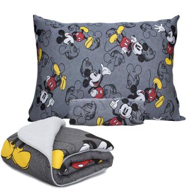 Imagem de Kit Jogo De Cama Infantil Malha + Edredom Mickey Mouse Cool Solteiro Disney 3 Peças Portallar