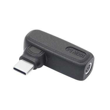 Imagem de Adaptador conector USB tipo C 100W CC 4,5 mm x 0,6 mm, 90 graus CC 4506 fêmea para plugue USB C macho, chip inteligente PD integrado, para telefones, laptops, dispositivos de porta USB tipo C