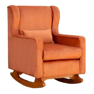 Imagem de Poltrona Decorativa Aurora Balanço Vovo Veludo Terracota- FM - Fina Mo