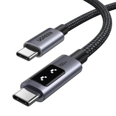 Imagem de Cabo UGREEN Uno USB C 100W 480Mbps Tipo C Nylon PPS Display LED PD chi