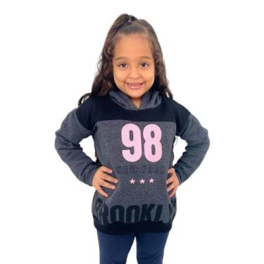 Imagem de Blusa De Frio Moletom Infantil Menina Fashion Olyns - Olins, 06, Preto