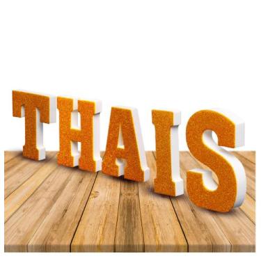 Imagem de Letras em EVA com GLITER LUXO fica em pé Decoração Dourada - Piffer, A