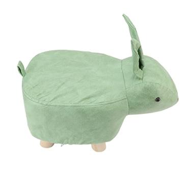 Imagem de Banqueta Animal Dos Desenhos Animados, Tamborete Dado Forma Animal Bonito Tecnologia Tecido Mobiliário Macio Pinho Cor Clara Seguro para Crianças para Sala de Estar (Verde)