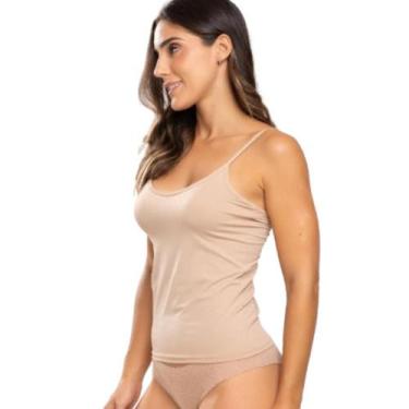 Imagem de Regata Feminina Segunda Pele Alça Fina Conforto Camiseta Não Marca Cas