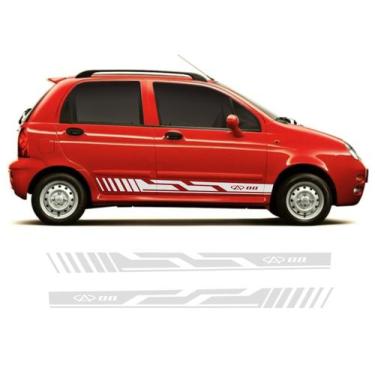 Imagem de Adesivo Lateral Chery Qq Cq3 Kit Faixa Colante Fita Tuning - Srt Wolf 