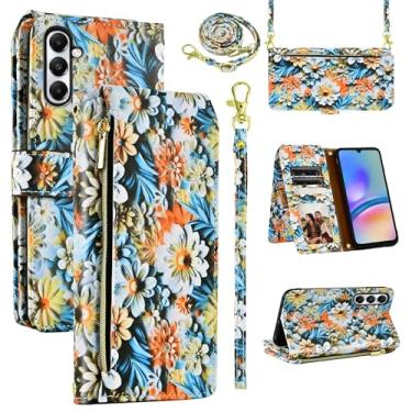 Imagem de Dswteny Capa carteira para Samsung Galaxy S24 Plus S24+ 5G com alça de pulso, 9+ compartimentos para cartão com zíper floral couro PU flip suporte capa de celular para S24plus 24S + S 24 24+ mulheres