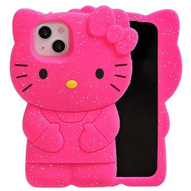 Imagem de MONEHOYSY Capa de desenho animado para iPhone 16 Pro 6,3 polegadas 2024, moda fofa 3D gatinho fofo kawaii silicone macio animal tectivo gel choque de gel capa traseira para crianças mulheres meninas