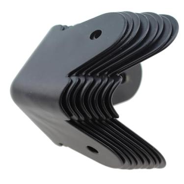 Imagem de TAODAN 8 peças 3.8 cm x 3.8 cm x 3.8 cm aço texturizado três lados 90 graus metal folheado a ferro canto acabamento níquel preto pó revestido canto