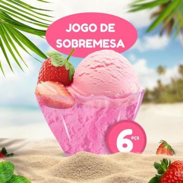 Imagem de Kit 06 Tigela de Plástico Açaí Sorvetes Sobremesa Pote 350ml - Microma