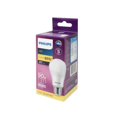 Imagem de Lâmpada Led Philips bulbo A65 E27 Amarela (3000k) - 13W