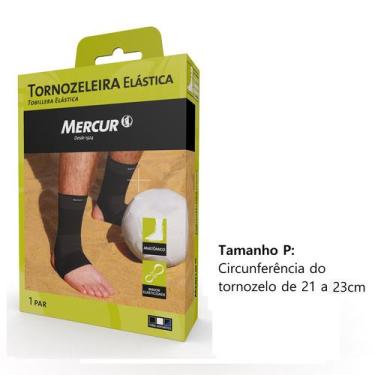 Imagem de Par tornozeleira elastica mercur preto,  P