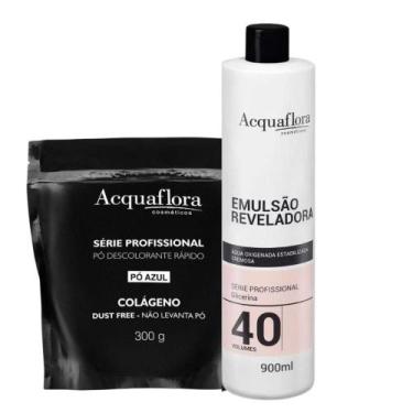 Imagem de Kit Pó Descolorante + Emulsão Reveladora Acquaflora Volume 40 900ml